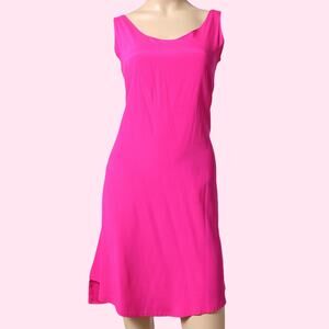 ZERO + MARIA CORNEJO Hot Pink Silk Sleeveless Shift Mini Dress